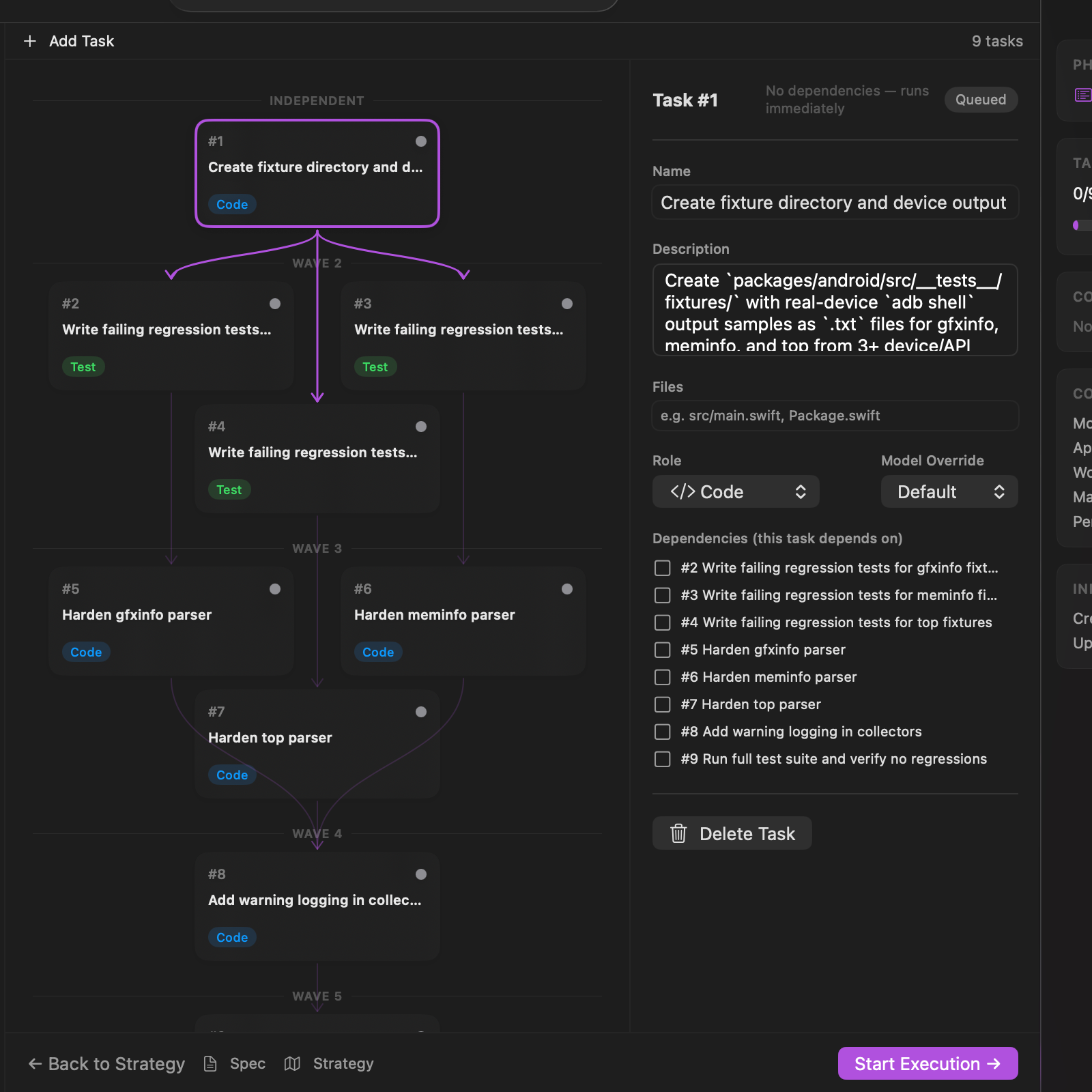 Task dependency graph