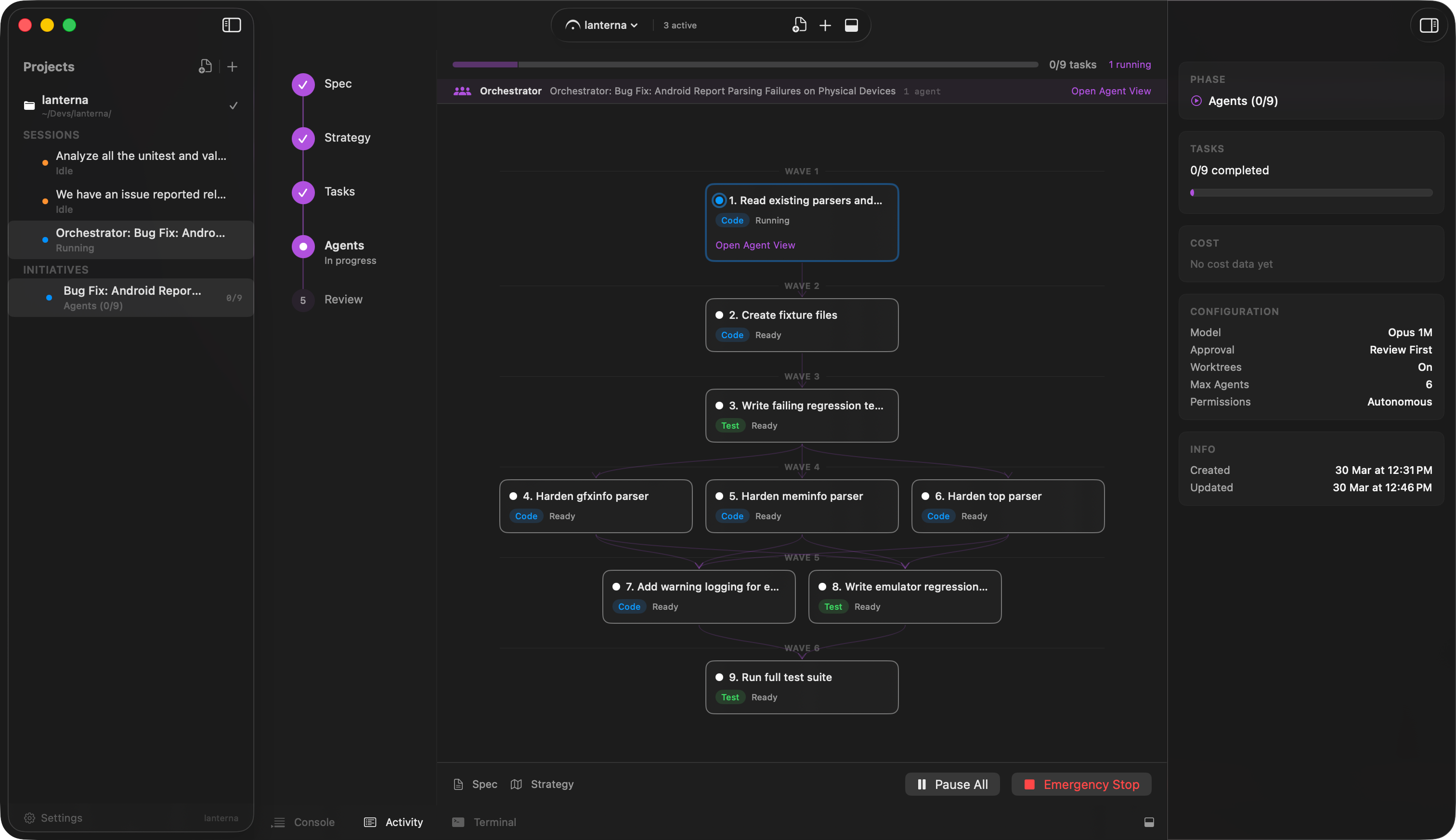 Wave-based agent execution