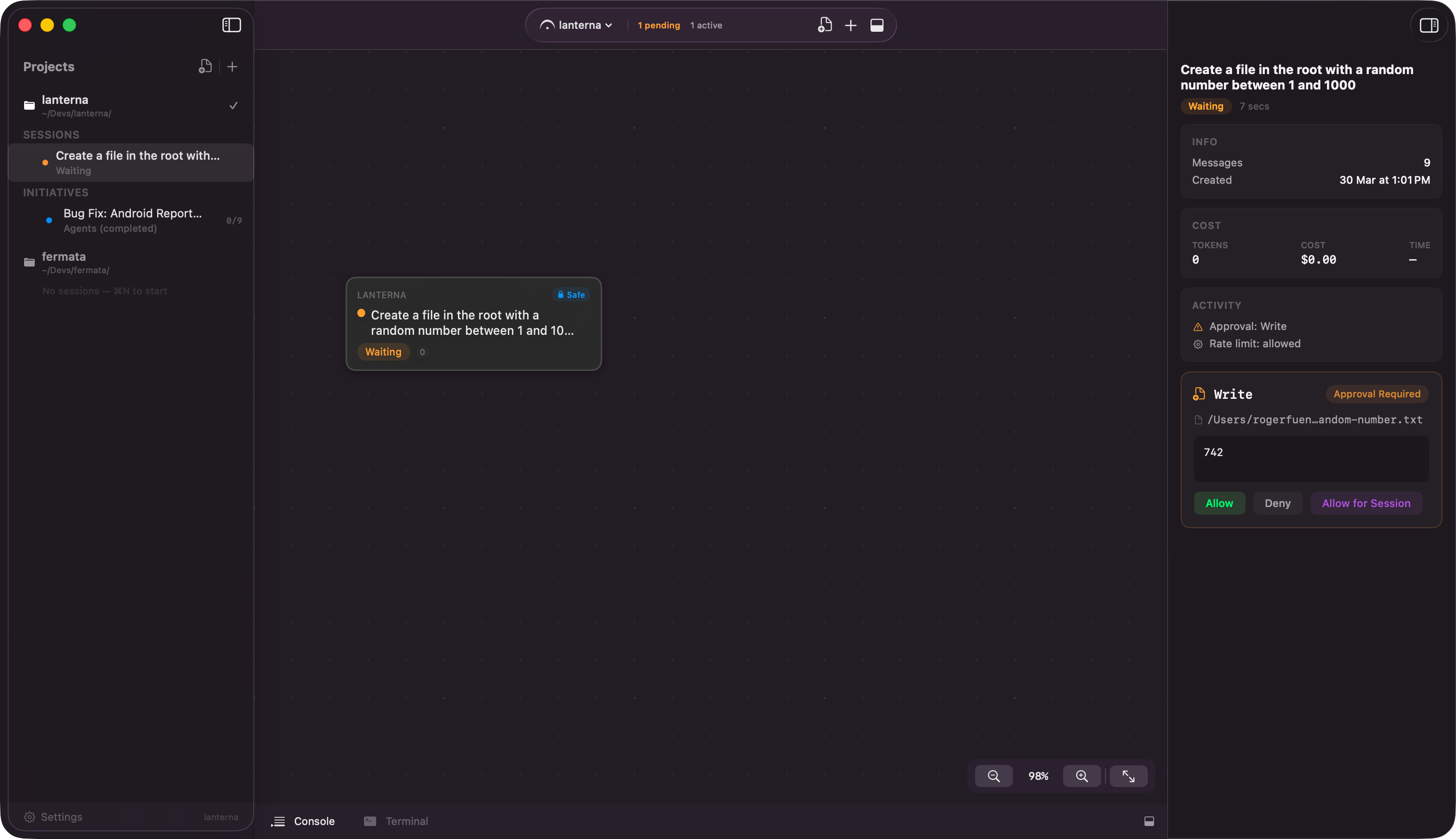 Tool approval flow